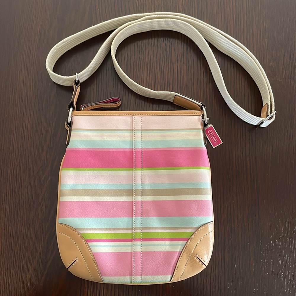 Coach Striped Crossbody Purse